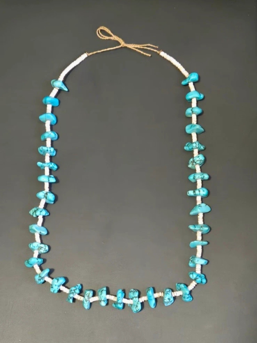 Traditional New Mexico Pueblo Turquoise Necklace 30"